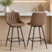 Lot de 2 tabourets de bar Naray vintage pivotants marron