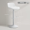 Tabourets de bar Lansur pivotants réglables lot de 2 blanc