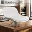 Tabourets de bar Lansur pivotants réglables lot de 2 blanc