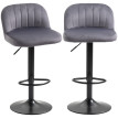 Tabourets de bar Valoler velours réglables gris