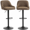 Tabouret de bar Lanouie vintage chesterfield réglable marron foncé