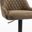 Tabouret de bar Lanouie vintage chesterfield réglable marron foncé
