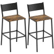 Pelès tabourets de bar industriels brun rustique et noir
