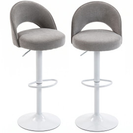 Saolor tabourets de bar pivotants réglables chenille gris
