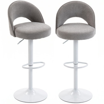Saolor tabourets de bar pivotants réglables chenille gris