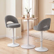 Saolor tabourets de bar pivotants réglables chenille gris