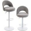 Saolor tabourets de bar pivotants réglables chenille gris