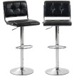 Lot de 2 tabourets de bar Delon style Chesterfield noir