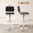 Lot de 2 tabourets de bar Delon style Chesterfield noir