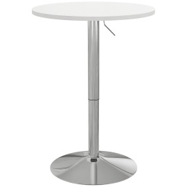 Table de bar Auroin réglable style bistro chic blanc