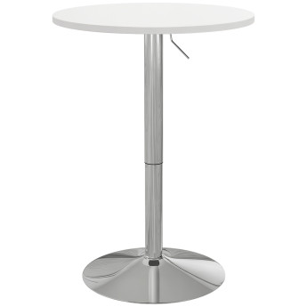 Table de bar Auroin réglable style bistro chic blanc