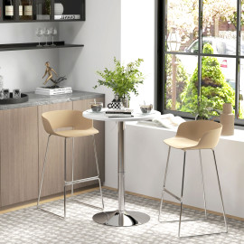 Table de bar Auroin réglable style bistro chic blanc
