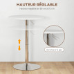Table de bar Auroin réglable style bistro chic blanc