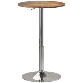 Table de bar Beloret style contemporain métal effet bois gris