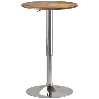 Table de bar Beloret style contemporain métal effet bois gris
