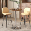 Table de bar Beloret style contemporain métal effet bois gris