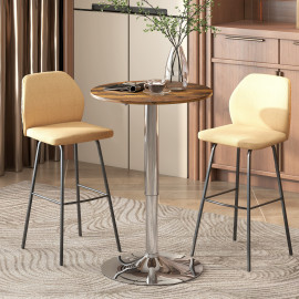Table de bar Beloret style contemporain métal effet bois gris