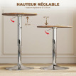 Table de bar Beloret style contemporain métal effet bois gris