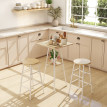 Table de bar Garisone carrée compacte métal blanc naturel