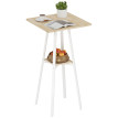 Table de bar Garisone carrée compacte métal blanc naturel