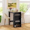 Table de bar Merilie avec rangement 3 étagères bois clair noir