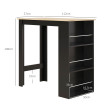 Table de bar Merilie avec rangement 3 étagères bois clair noir