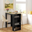 Table de bar Merilie avec rangement 3 étagères bois clair noir