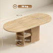 Table à manger Velinès design ovale rangement effet bois clair chêne