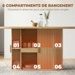 Table à manger Velinès design ovale rangement effet bois clair chêne