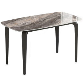 Celveraen Table à manger pierre frittée 130 cm brun noir