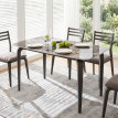 Celveraen Table à manger pierre frittée 130 cm brun noir