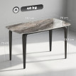 Celveraen Table à manger pierre frittée 130 cm brun noir