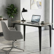 Celveraen Table à manger pierre frittée 130 cm brun noir