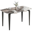Celveraen Table à manger pierre frittée 130 cm brun noir