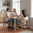 Table à manger pliante Belcourt modulable avec tiroirs et niches blanc naturel