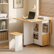 Ensemble table pliable Carelle gain de place 4 tabourets encastrables blanc