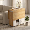 Ensemble table pliable Carelle gain de place 4 tabourets encastrables blanc