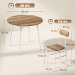 Table à manger Merelle ronde 4 chaises blanc naturel