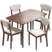 Ensemble table à manger Quinroinor bois effet noyer blanc cassé