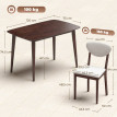 Ensemble table à manger Quinroinor bois effet noyer blanc cassé