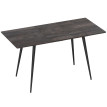 Table à manger extensible Nelinou 6 à 8 personnes acier effet bois gris