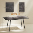 Table à manger extensible Nelinou 6 à 8 personnes acier effet bois gris
