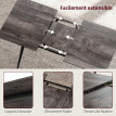 Table à manger extensible Nelinou 6 à 8 personnes acier effet bois gris