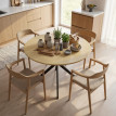 Table ronde Réelle bois style industriel marron noir