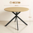 Table ronde Réelle bois style industriel marron noir