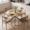 Table ronde Réelle bois style industriel marron noir
