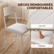 Ylinroane Ensemble table à manger avec banc et 2 chaises blanc