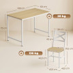 Ensemble table à manger Paelia 4 chaises style rural chic bois naturel blanc