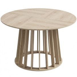 Table à manger Solteine ronde effet bois naturel