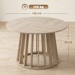 Table à manger Solteine ronde effet bois naturel